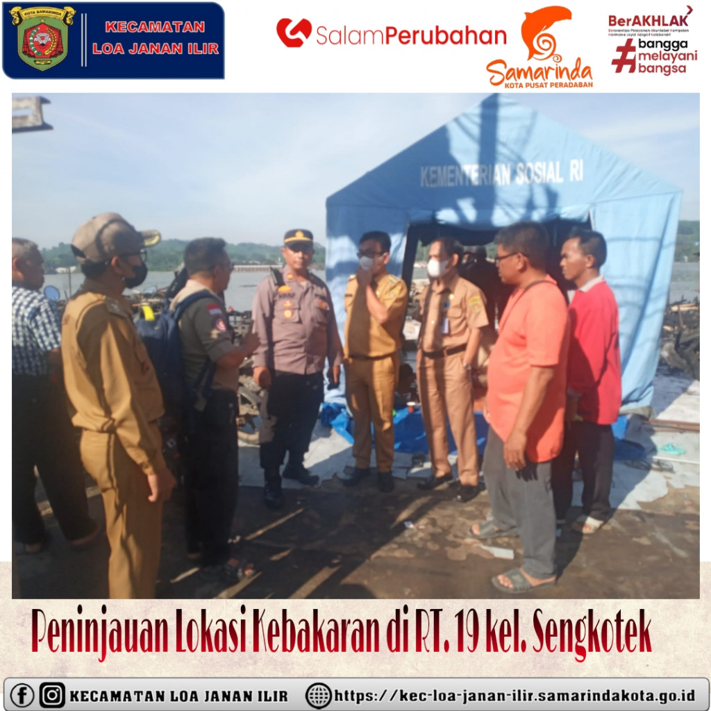 PENINJAUAN  DAN KUNJUNGAN KAPOLRESTA DI LOKASI KEBAKARAN KELURAHAN SENGKOTEK