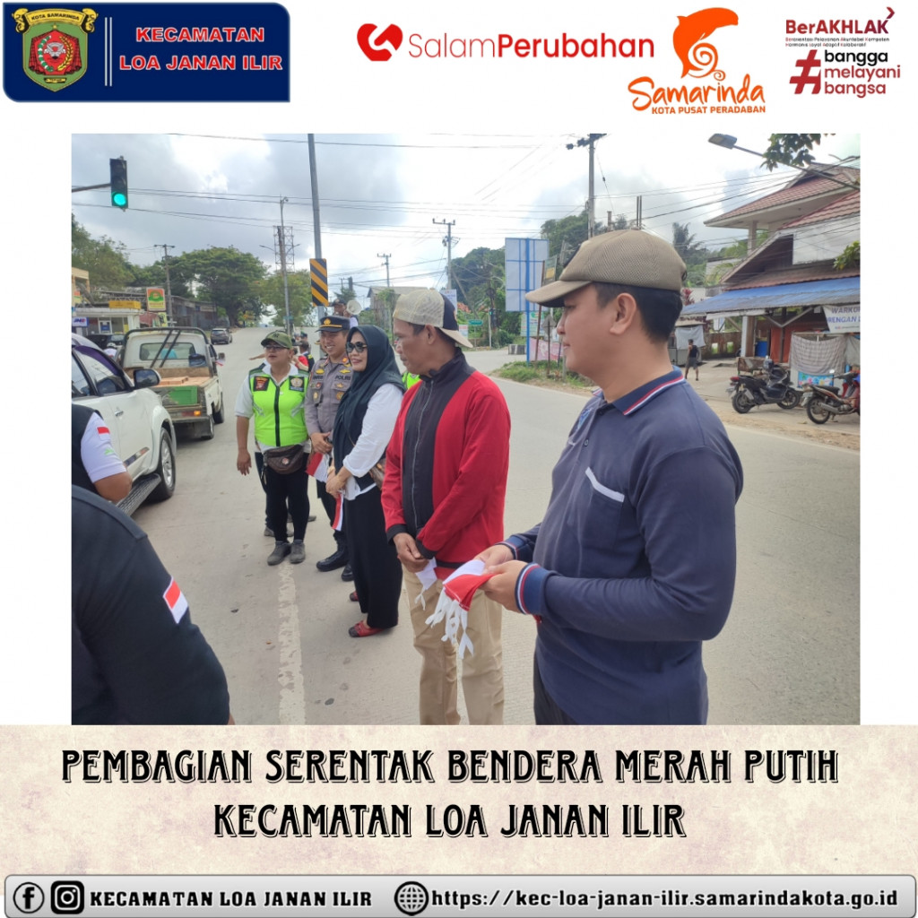 Pembagian Serentak Bendera Merah Putih, Kecamatan Loa Janan Ilir