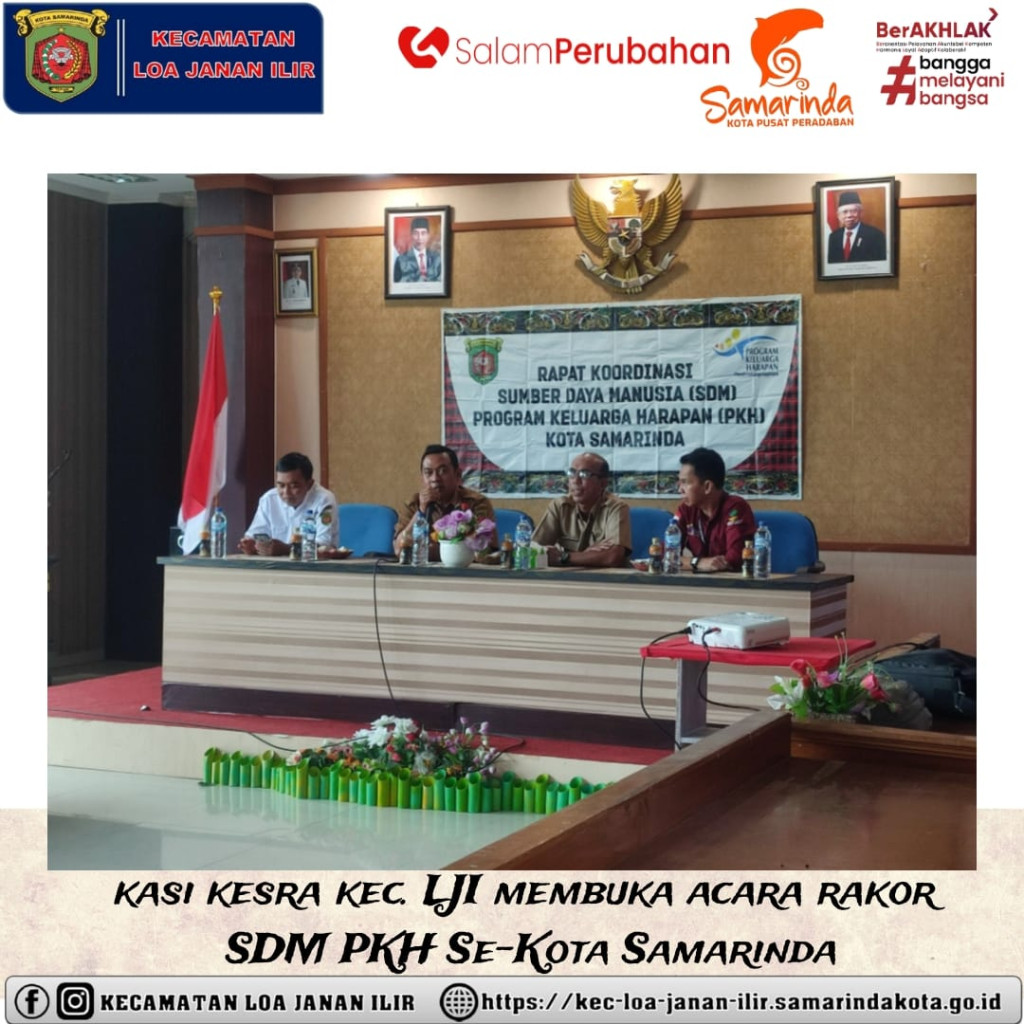 Rakor SDM PKH Sekota Samarinda di Aula Kantor Camat Loa Janan Ilir