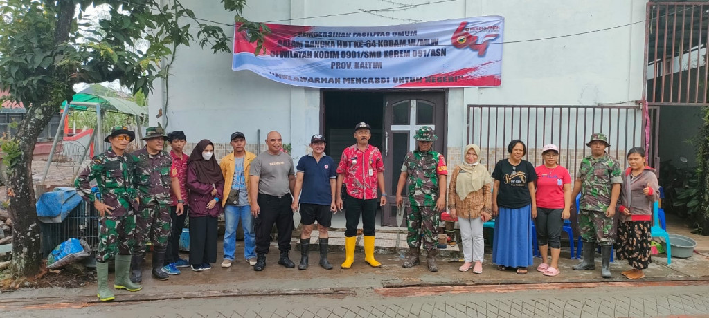 Kegiatan Karya Bakti dalam rangka HUT Kodam VI Mulawarman yg ke 64 oleh Kodim 0901 samarinda Ramil 0901-01 Samarinda Ulu
