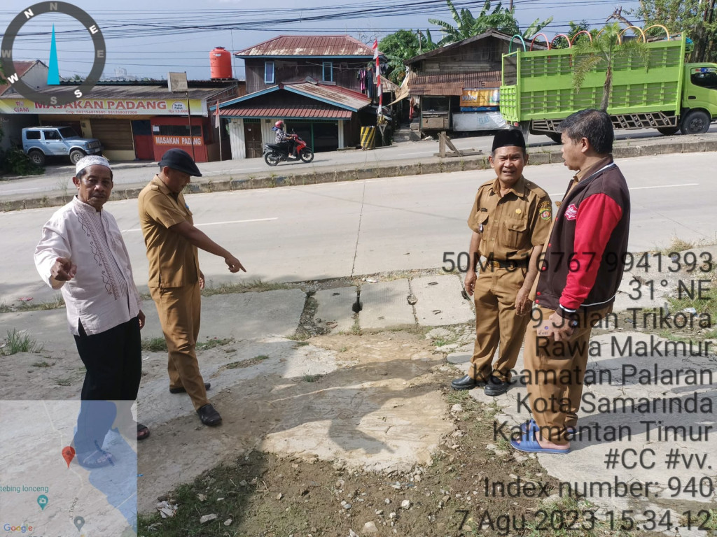 Peninjauan ke lokasi genangan banjir di simpangan Mangkupalas