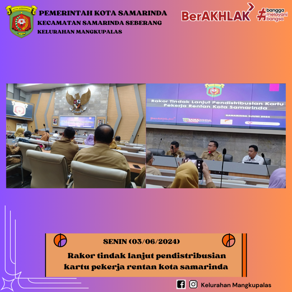 Rakor Tindak Lanjut Pendistribusian Kartu Pekerja Rentan Kota Samarinda
