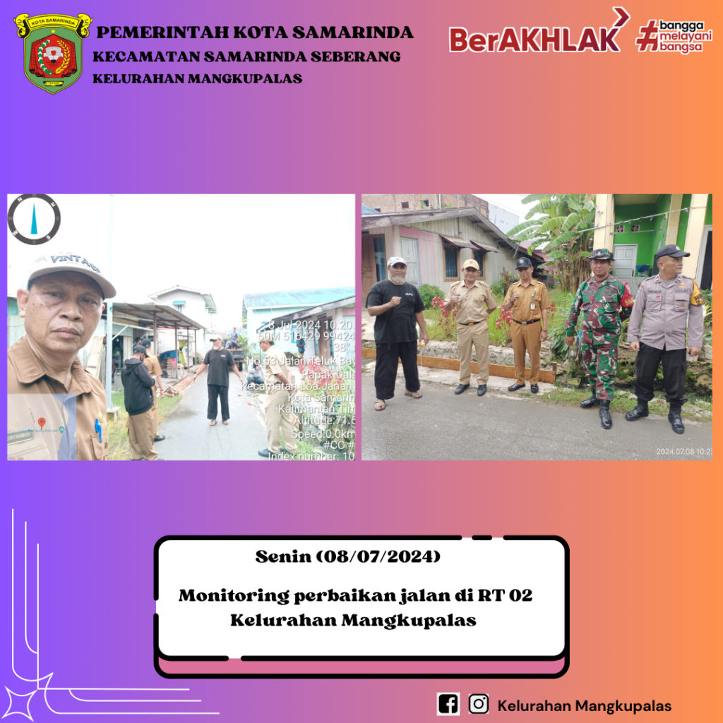 Monitoring Perbaikan Jalan di RT 02