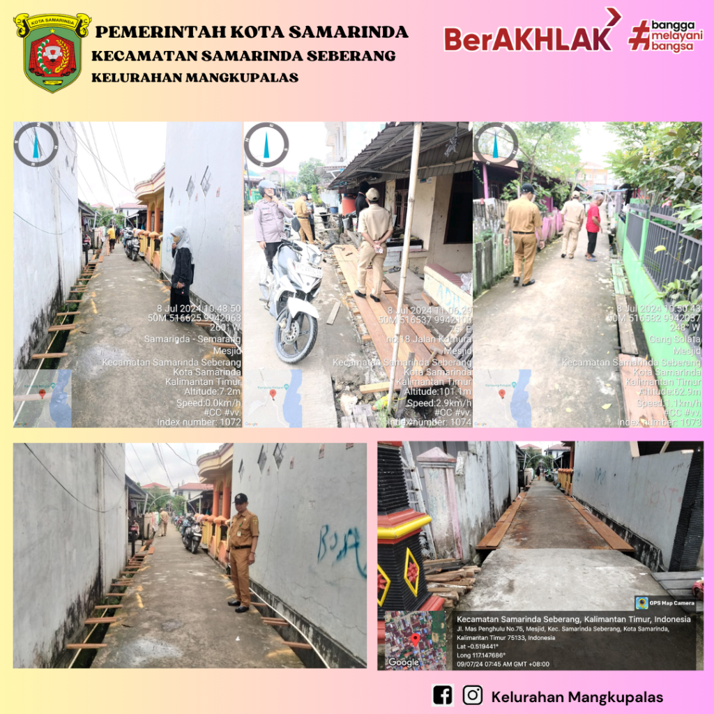 Monitoring Progres Kegiatan Sapras di wilayah RT 05 Kelurahan Mangkupalas