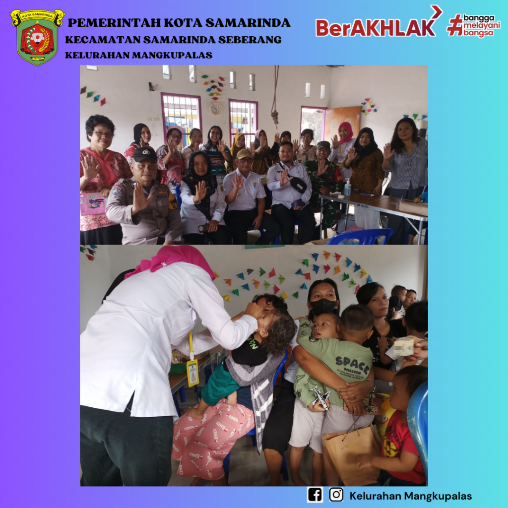 Kegiatan PIN polio gabungan Posyandu Biawan, Cumi-cumi   dan Posyandu Baung  di wilayah Kelurahan Mangkupalas.