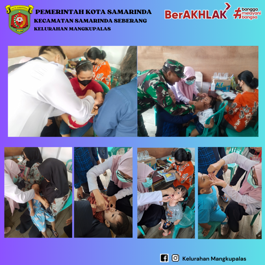Kegiatan PIN polio gabungan Posyandu Cakalang  RT 17 dan Posyandu Tuna A RT 18 di wilayah Kelurahan Mangkupalas