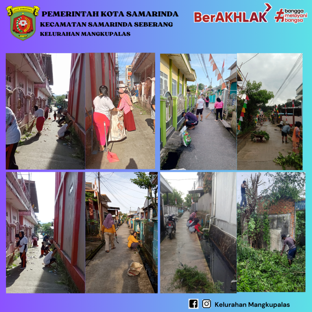Kegiatan gotong-royong di lingkungan RT Kelurahan Mangkupalas