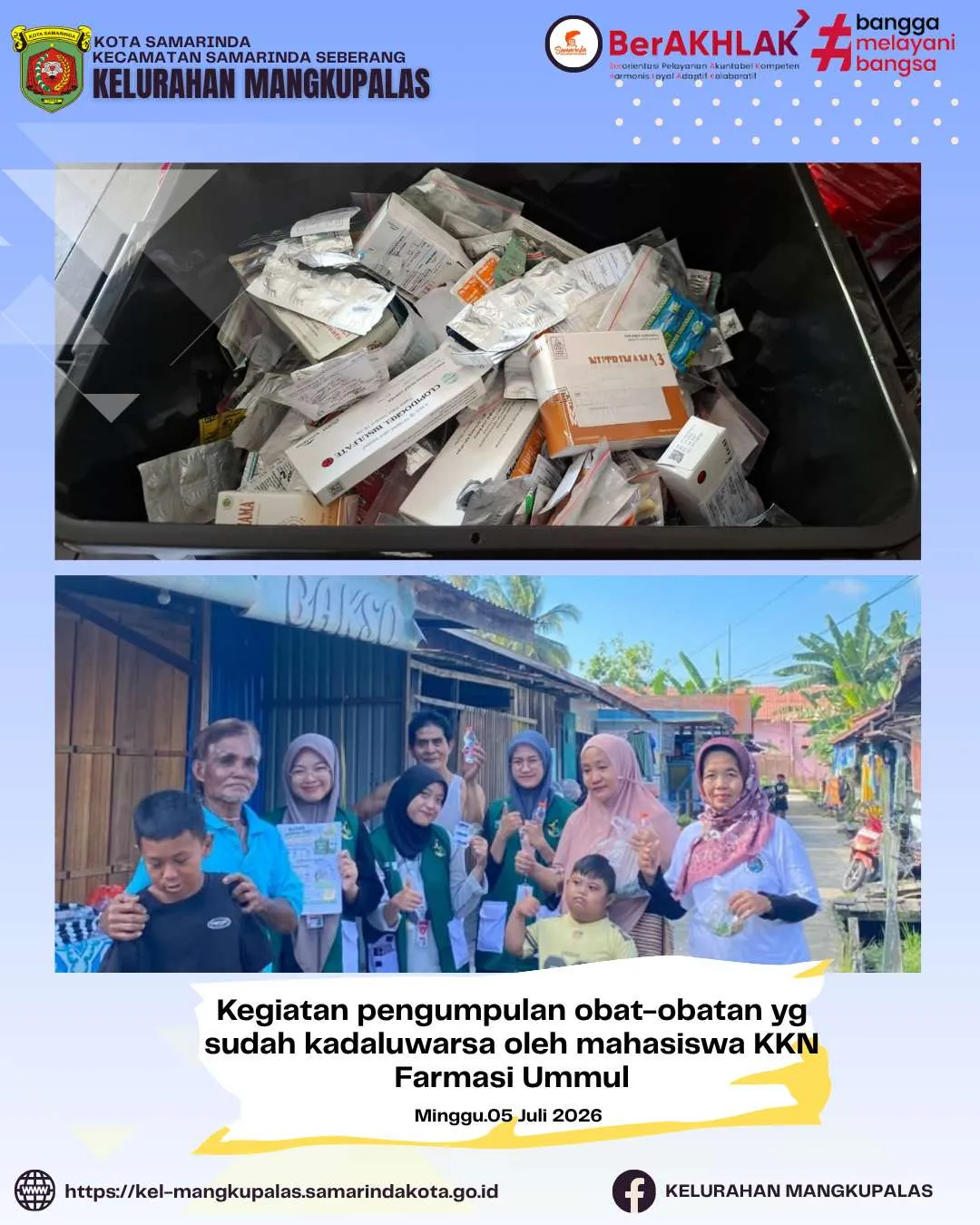 Kegiatan pengumpulan obat-obatan yg sudah kadaluwarsa oleh mahasiswa KKN Farmasi Ummul