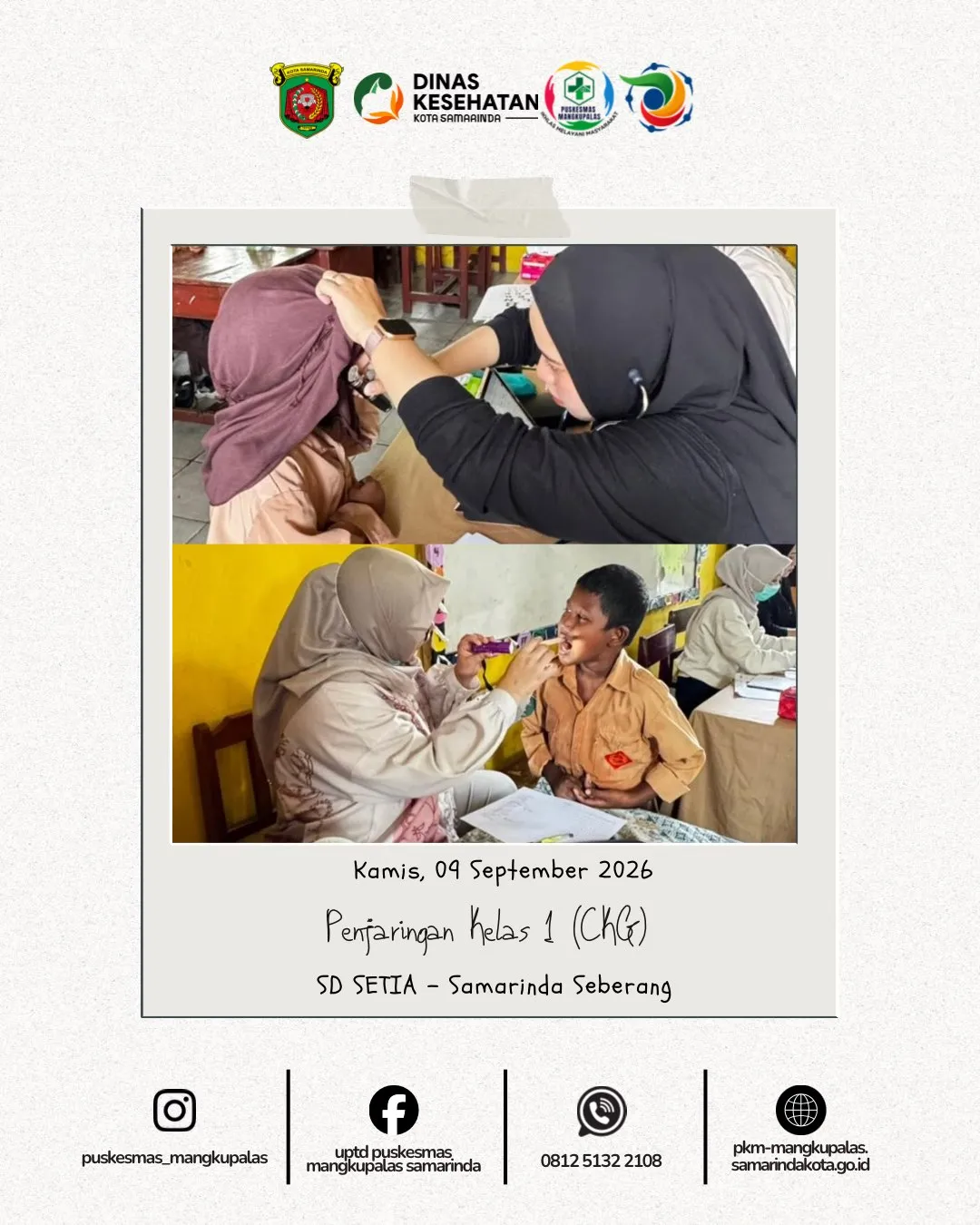 Kamis, 10 September 2026 - Penjaringan Kelas 1 (CKG)