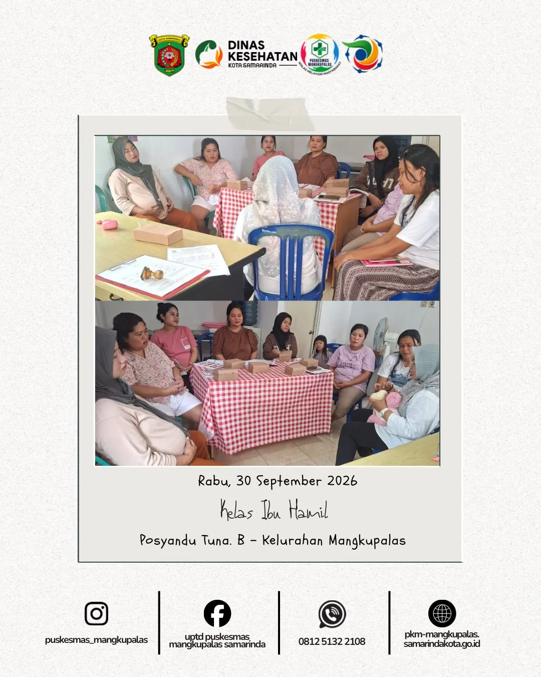 Rabu, 30 September 2026 - Kelas Ibu Hamil di Posyandu Tuna. B Kelurahan Mangkupalas