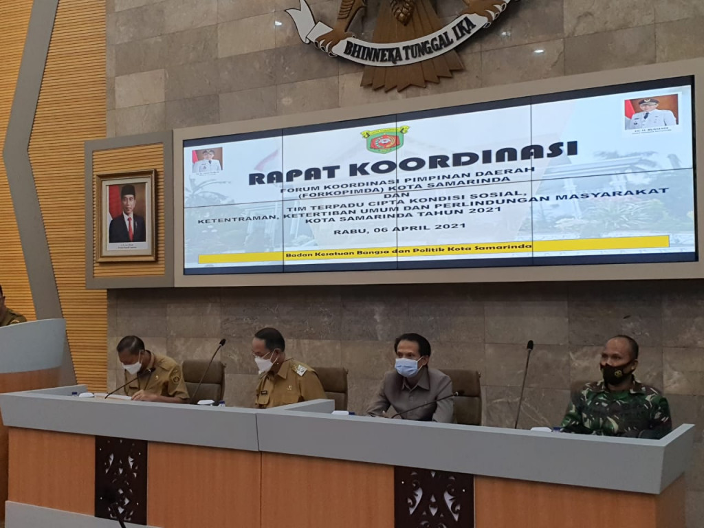 Selasa, 06 April 2021 Rapat koordinasi FORKOPIMDA Kota Samarinda