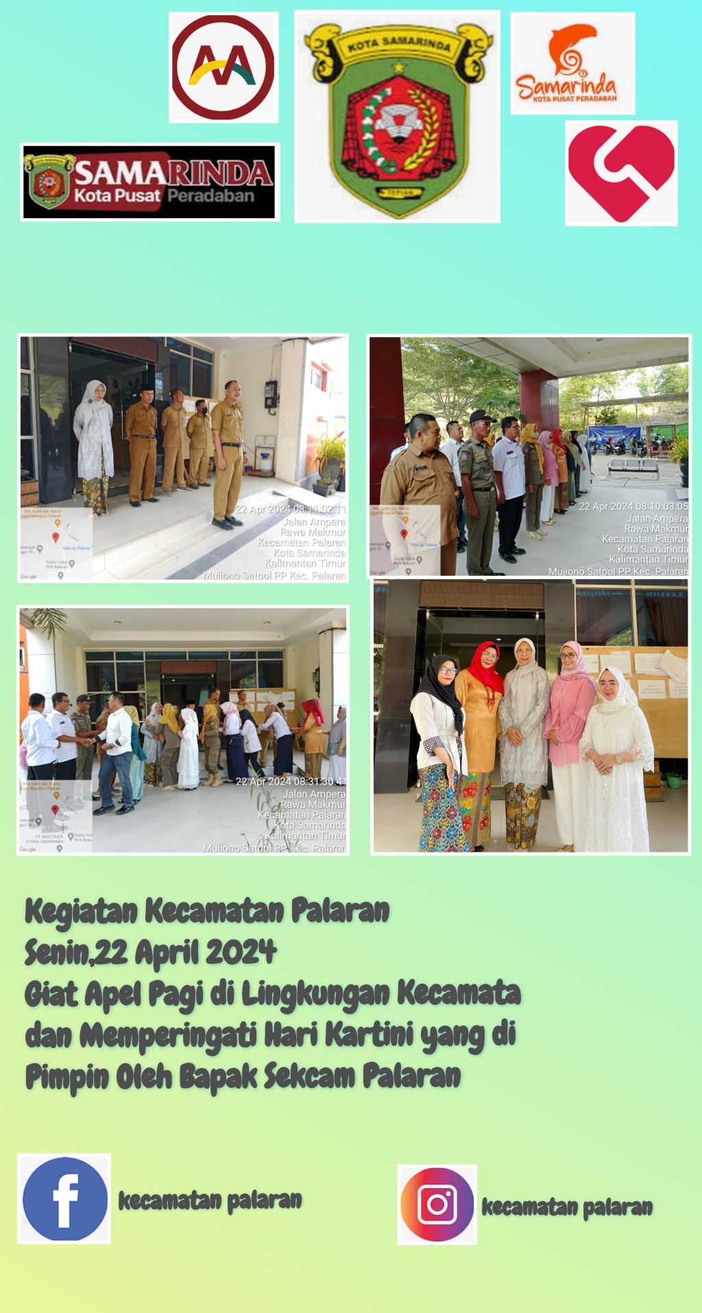 Giat Apel Pagi dan Memperingati Hari Kartini,Senin 22 April 2024