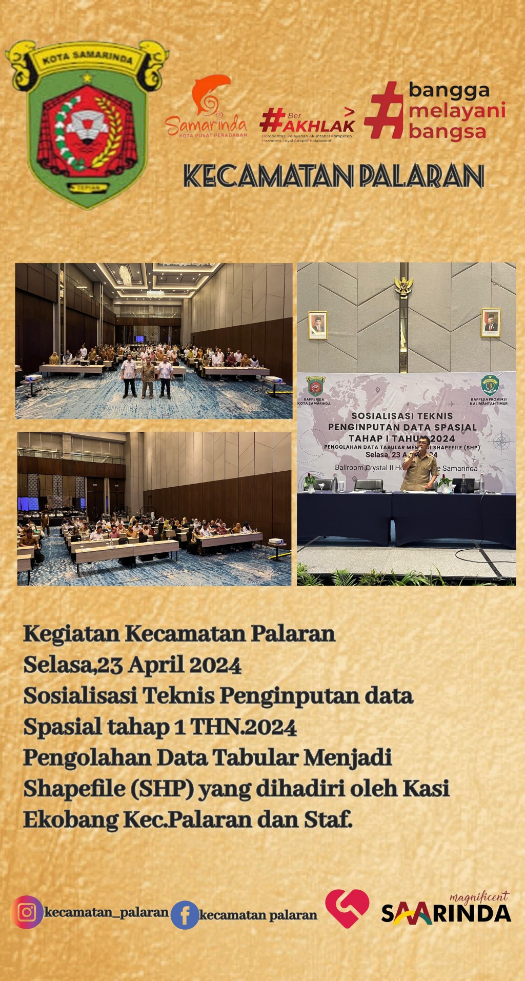 Kegiatan Sosialisasi teknis penginputan data spasial tahap 1 THN.2024dl dihadiri oleh Kasi Ekobang Kec.Palaran dan Staf Pendamping.