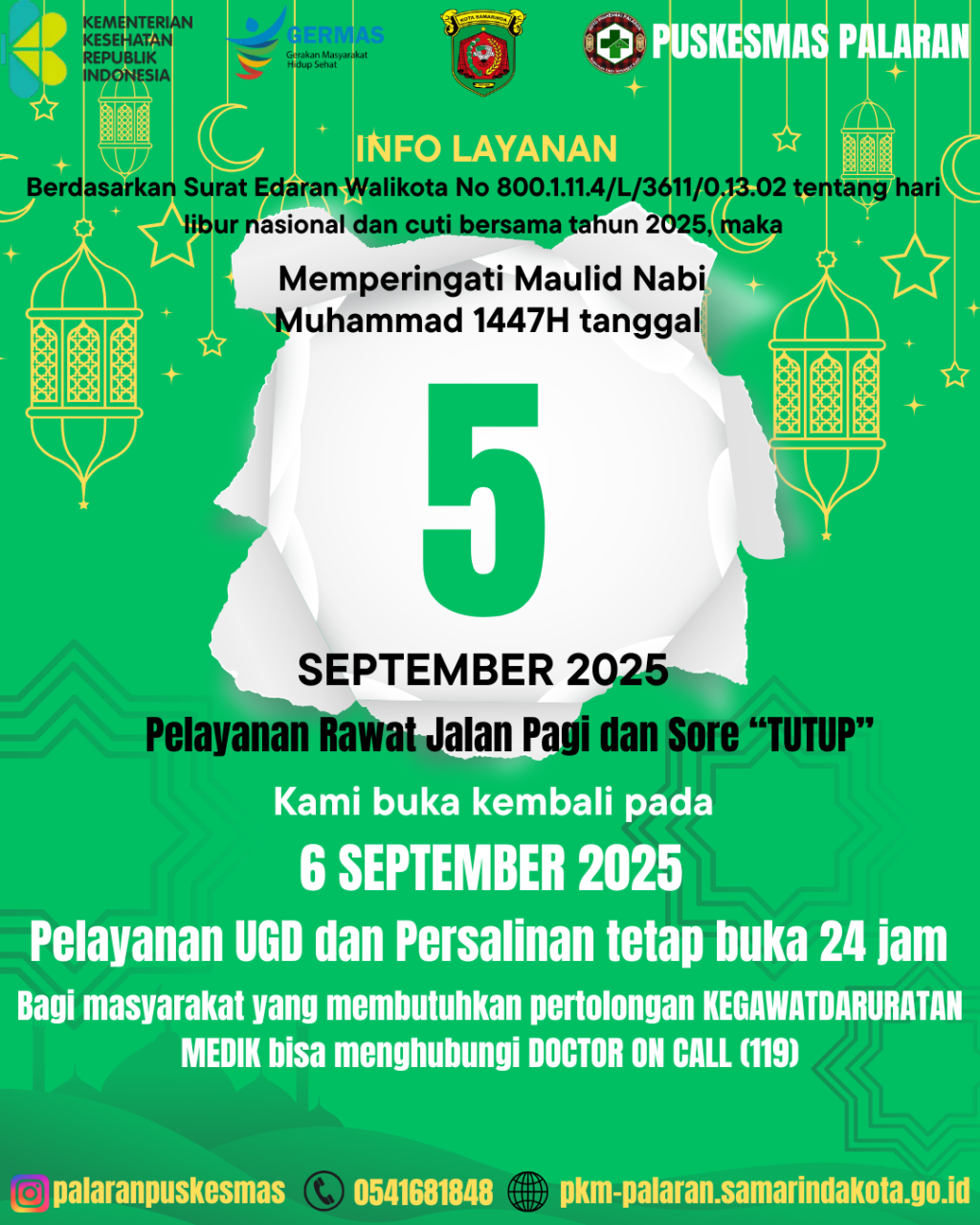 TETAP BUKA ! PELAYANAN PUSKESMAS PALARAN 24 JAM