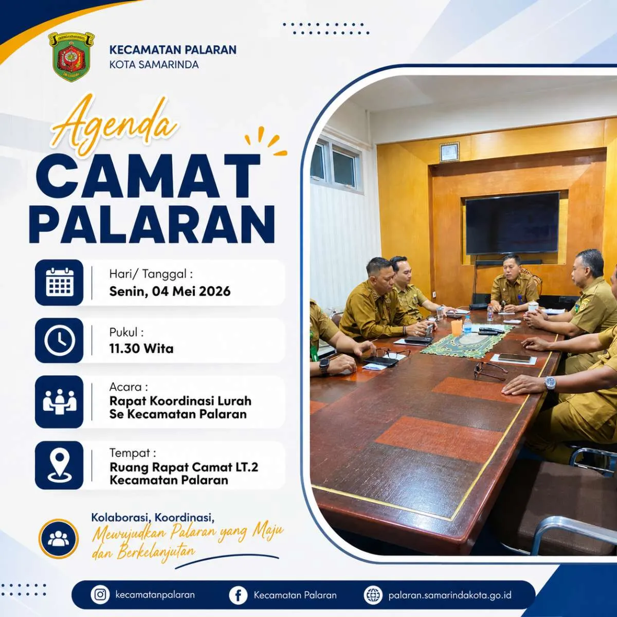Rapat koordinasi dengan Lurah se kecamatan Palaran 
