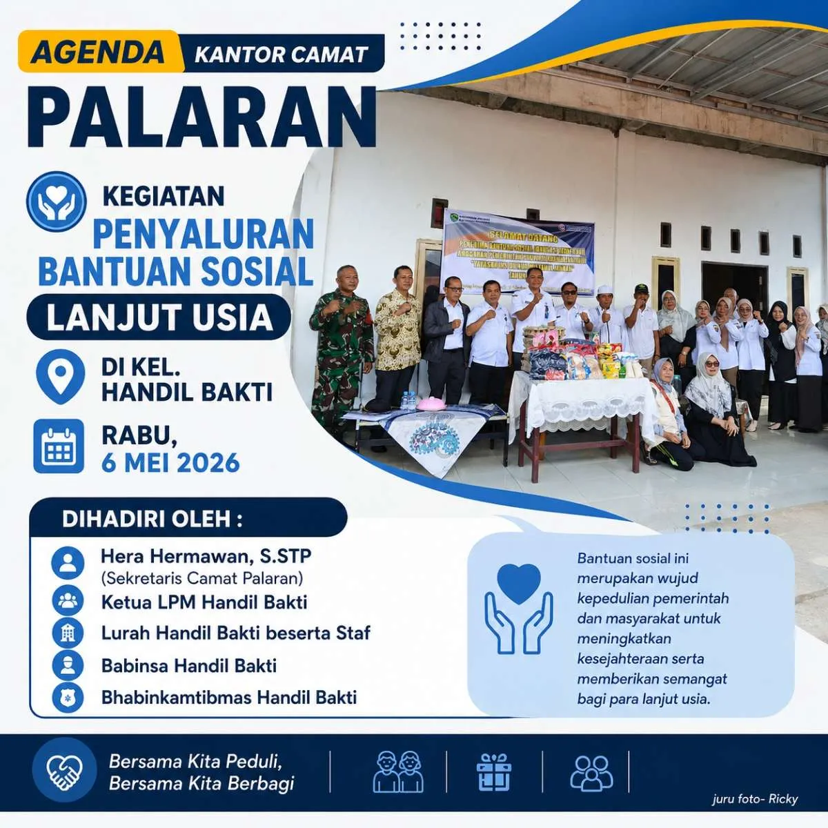 Penyaluran bantuan sosial untuk Lansia