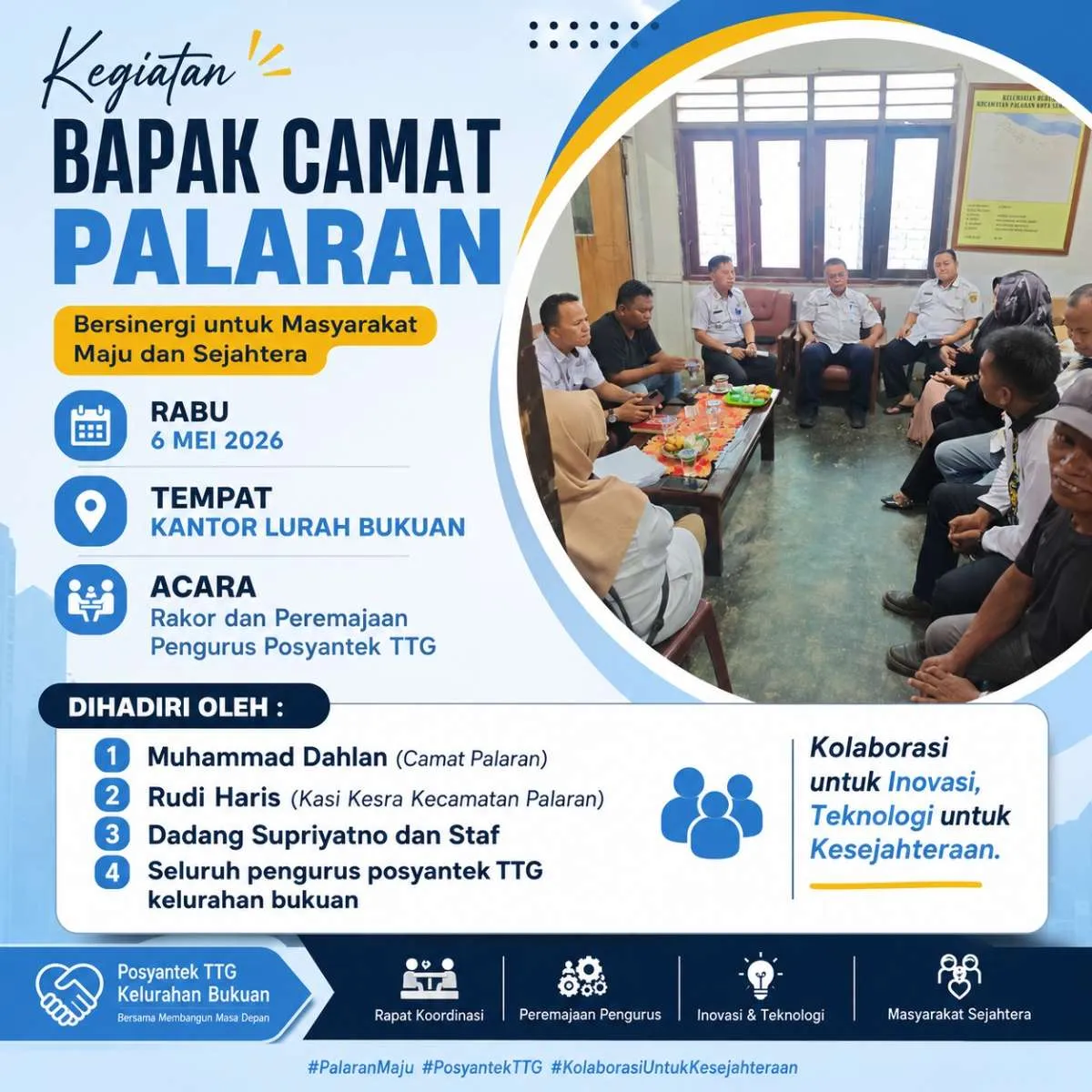Rakor dan peremajaan posyantek kelurahan Bukuan