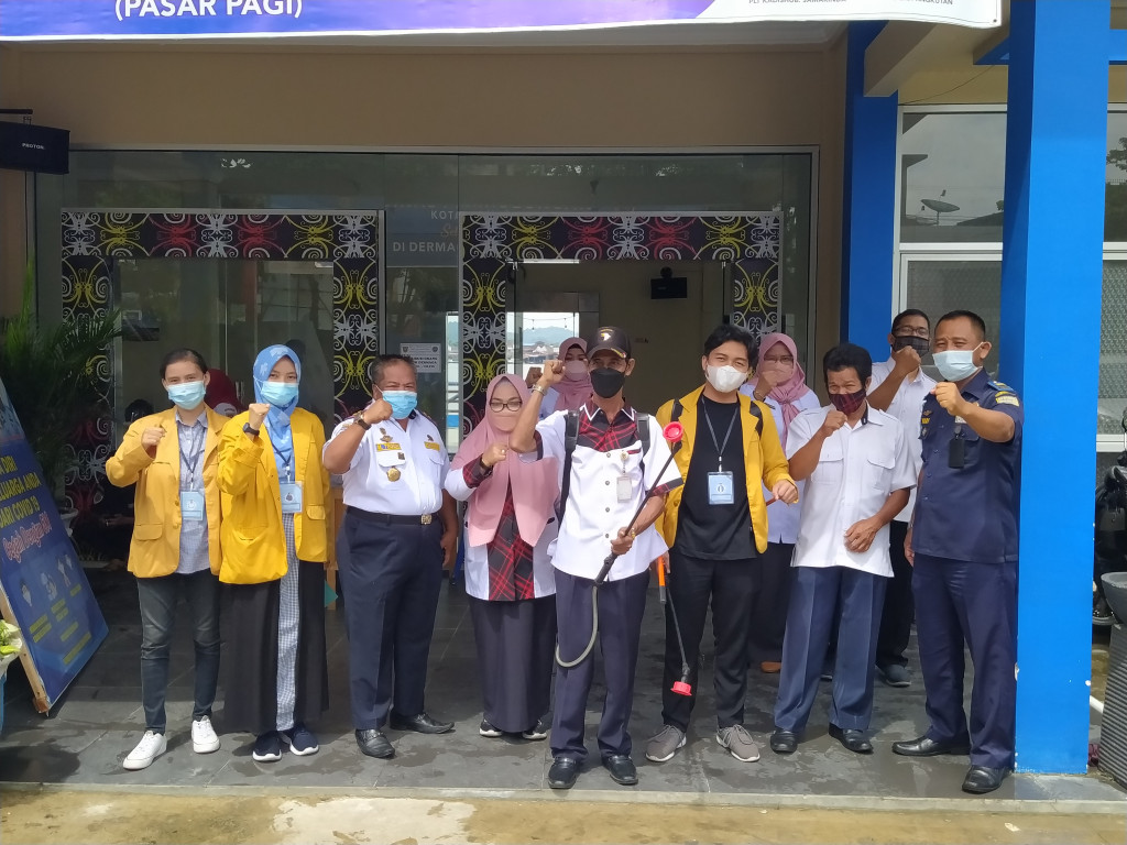 Penyemprotan Disinfektan Dinas Perhubungan Dermaga Ilir