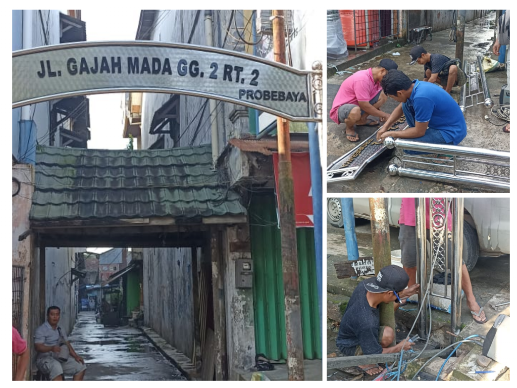 KEGIATAN PEMASANGAN GAPURA DI LINGKUNGAN RT 02