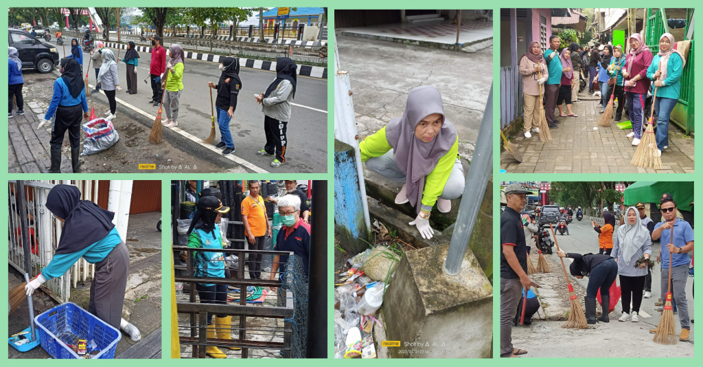 KERJA BAKTI / GOTONG ROYONG DI LINGKUNGAN RT 1,2,3,5 DAN 13 DI WILAYAH KELURAHAN PASAR PAGI