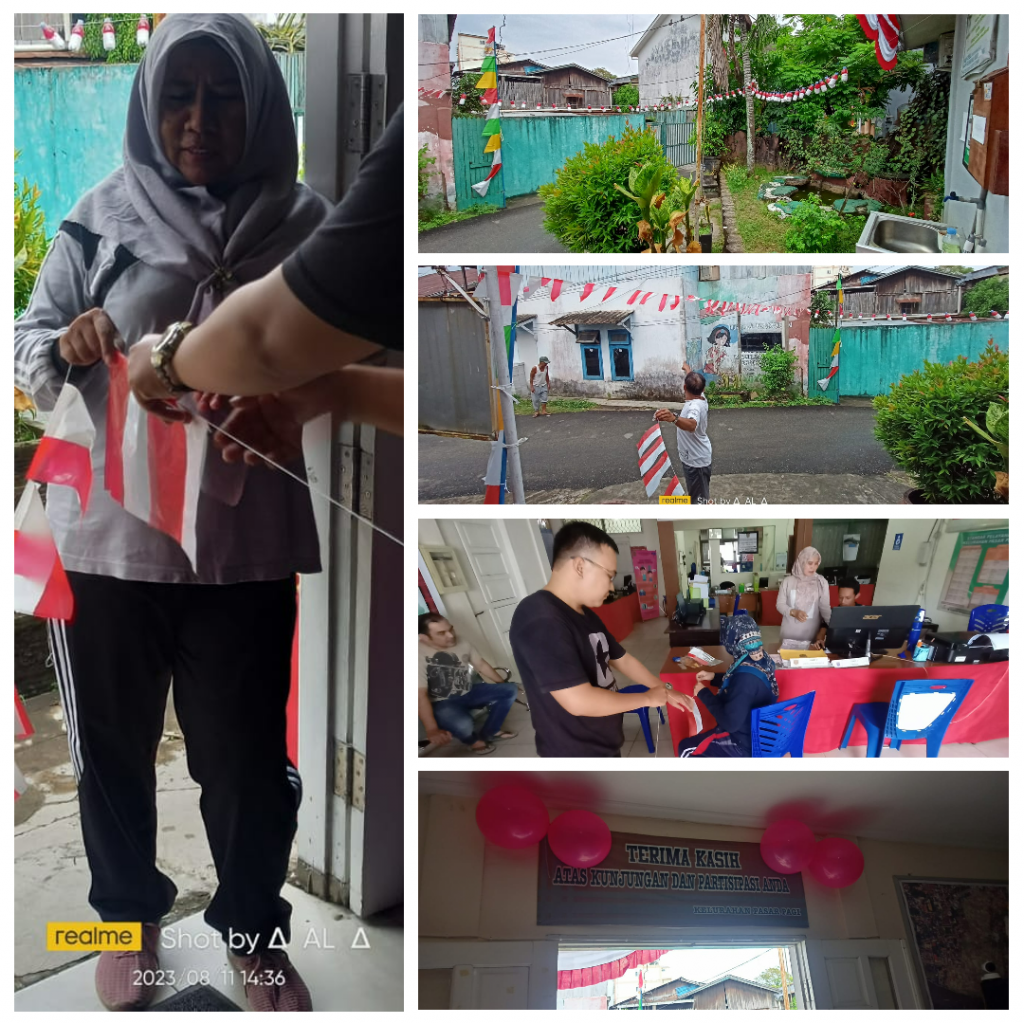 PEMASANGAN ATRIBUT BENDERA HIAS UNTUK MENYAMBUT HARI KEMERDEKAAN RI KE-78
