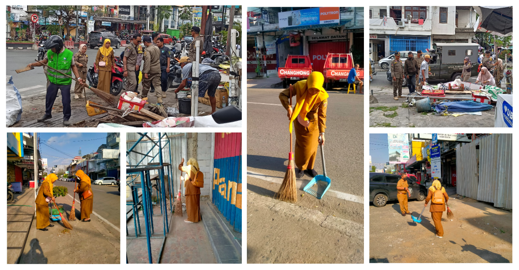 PENERTIBAN PEDAGANG KEMBANG DAN MEMBERSIHKAN LINGKUNGAN DI WILAYAH SEKITAR JL. PANGLIMA BATUR