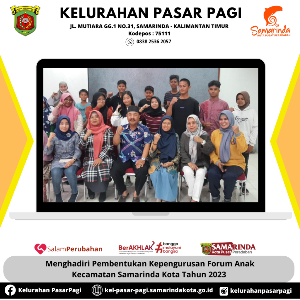 PEMBENTUKAN PENGURUS FORUM ANAK KECAMATAN SAMARINDA KOTA TAHUN 2023