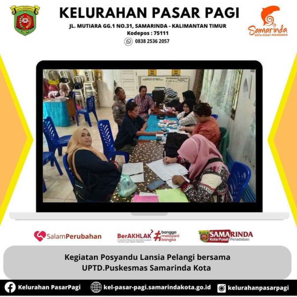 Kegiatan Posyandu Lansia Pelangi Bersama UPTD Puskesmas Samarinda Kota