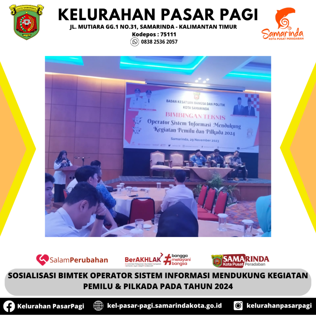 SOSIALISASI BIMTEK OPERATOR SISTEM INFORMASI MENDUKUNG KEGIATAN PEMILU & PILKADA TAHUN 2024