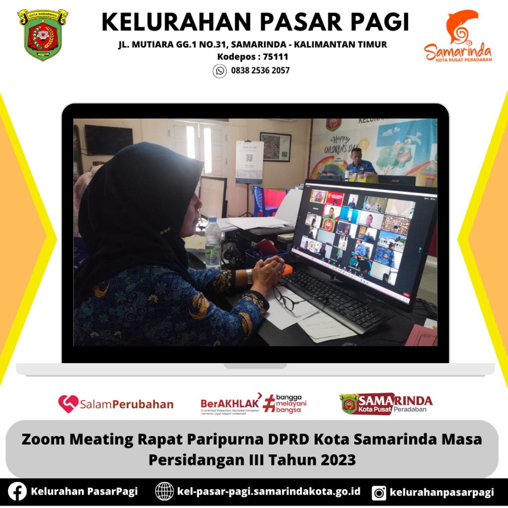 ZOOM MEETING (RAPAT PARIPURNA DPRD KOTA SAMARINDA MASA PERSIDANGAN III TAHUN 2023)