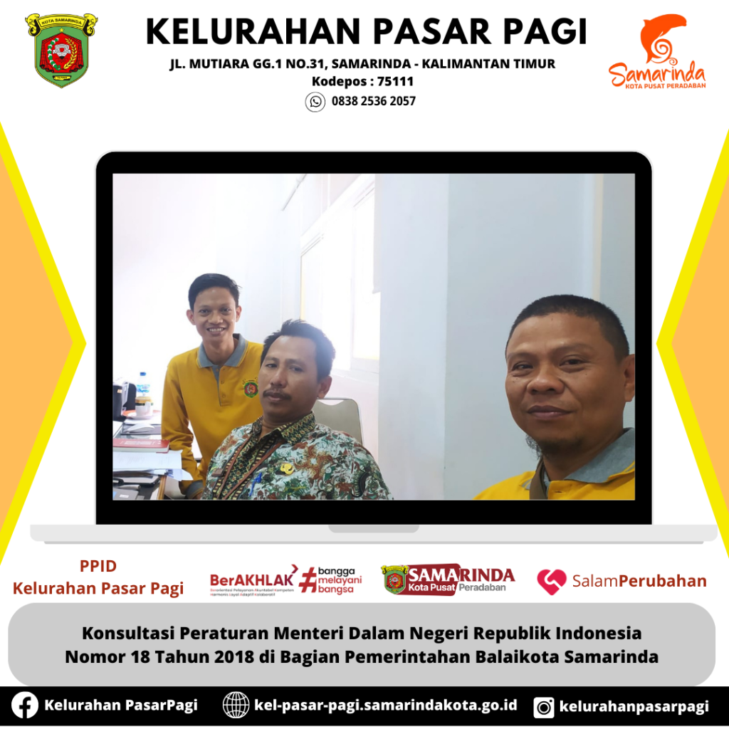 KONSULTASI PERATURAN MENDGARI NOMOR 18 TAHUN 2018 DI BAGIAN PEMERINTAHAN BALAIKOTA SAMARINDA