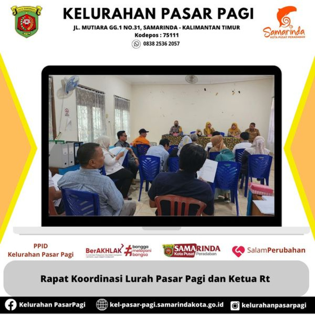 RAKOR LURAH PASAR PAGI DENGAN KETUA RT WILAYAH PASAR PAGI