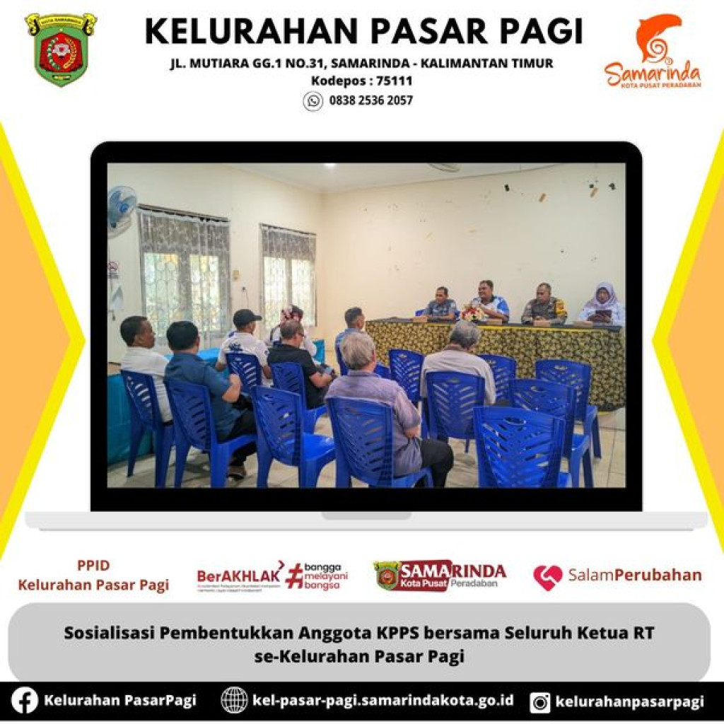 SOSIALISASI PEMBENTUKKAN ANGGOTA KPPS BERSAMA KETUA RT SE-KELURAHAN PASAR PAGI