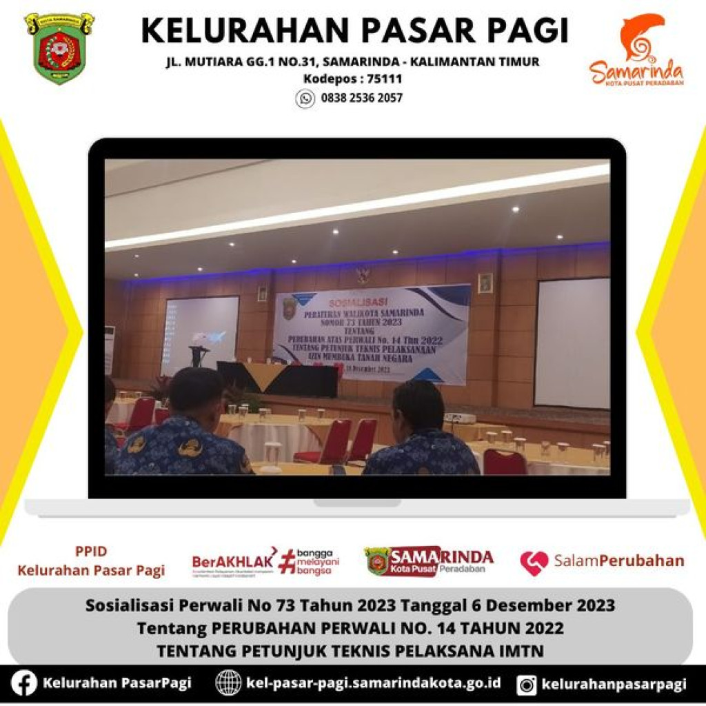 SOSIALISASI PERWALI NO.73 TAHUN 2023 TANGGAL 6 DESEMBER 2023