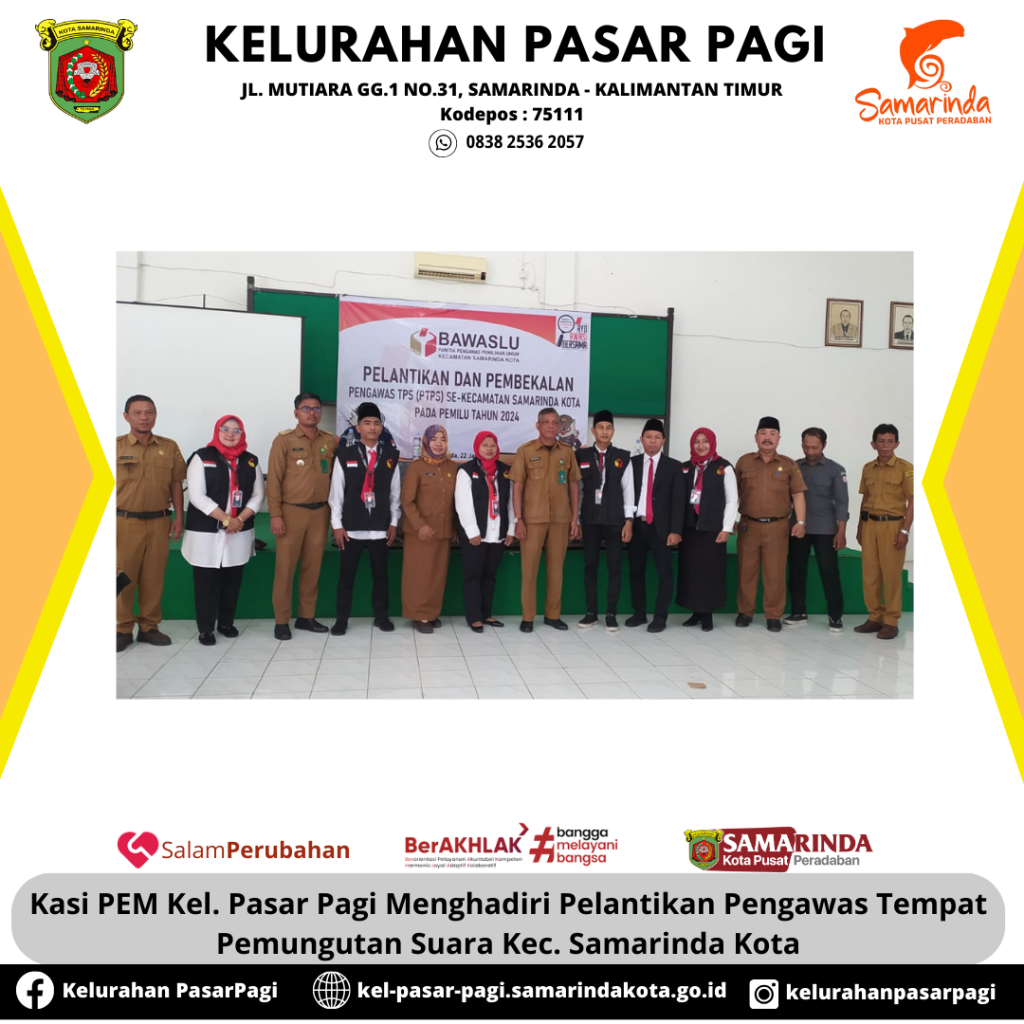 Pelantikan PTPS Se Kecamatan Samarinda Kota