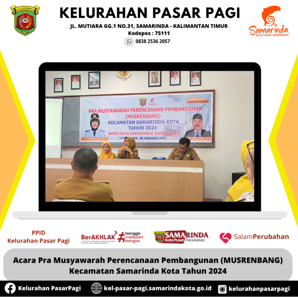 Acara Pra Musyawarah Perencanaan Pembangunan (MUSRENBANG) Kecamatan Samarinda Kota Tahun 2024