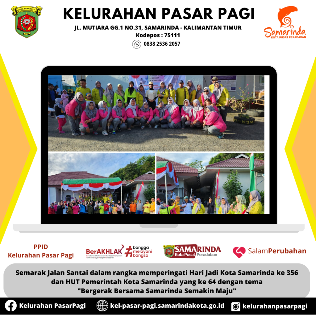 *Semarak Jalan Santai dalam rangka memperingati Hari Jadi Kota Samarinda ke 356 dan HUT Pemerintah Kota  Samarinda yang ke 64 dengan tema "Bergerak Bersama Samarinda Semakin Maju"