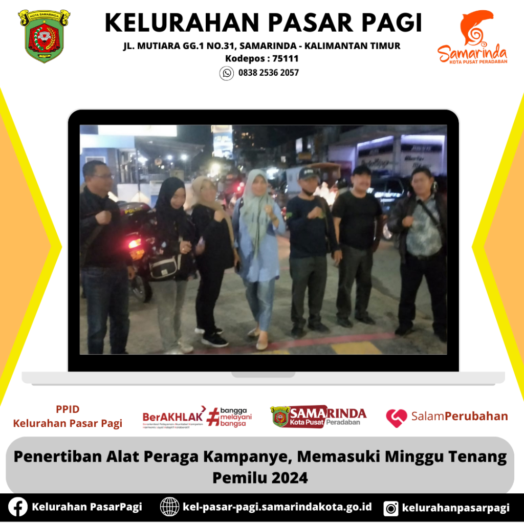 Penertiban Alat Peraga Kampanye, dalam rangka memasuki minggu tenang Pemilu tahun 2024.