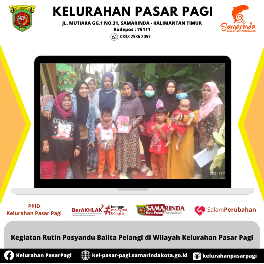 Kegiatan Rutin Posyandu Balita Pelangi di Wilayah Kelurahan Pasar Pagi