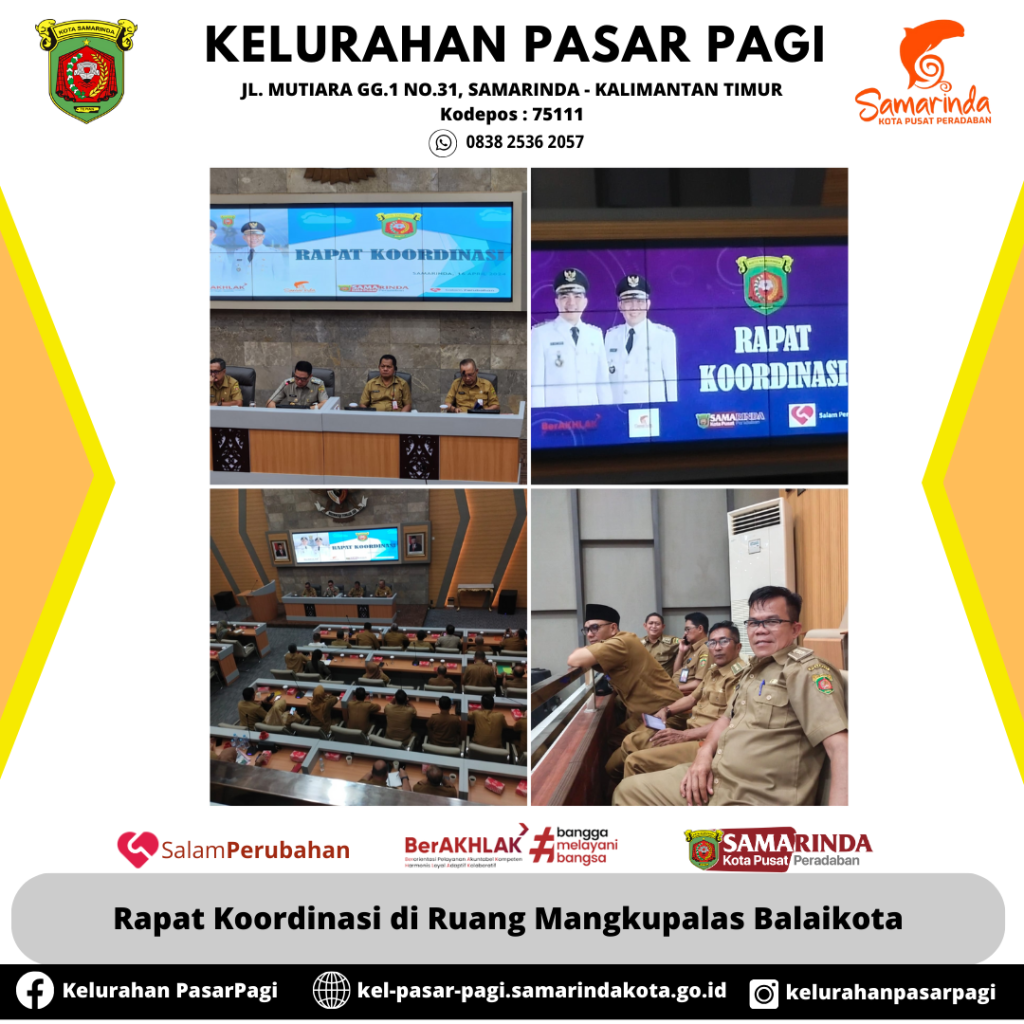 Rapat Koordinasi Di Ruang Rapat Mangkupelas Lt.2 Balaikota