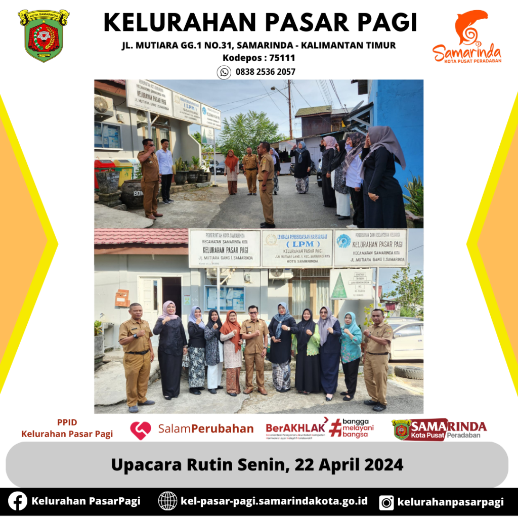 Upacara Rutin Senin, 22 April 2024