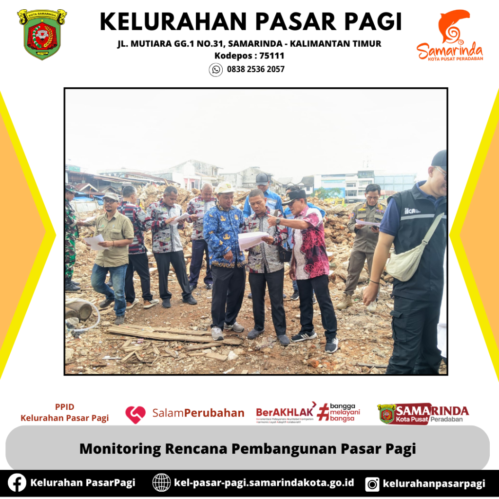 Monitoring & Koordinasi Rencana Revitalisasi Pasar Pagi