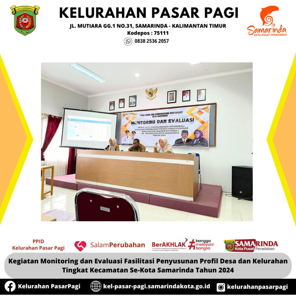 Kegiatan Monitoring dan Evaluasi Fasilitasi Penyusunan Profil Desa dan Kelurahan Tingkat Kecamatan Se-Kota Samarinda Tahun 2024