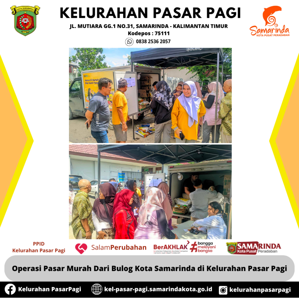 Operasi Pasar Murah Bulog Samarinda di Kelurahan Pasar Pagi