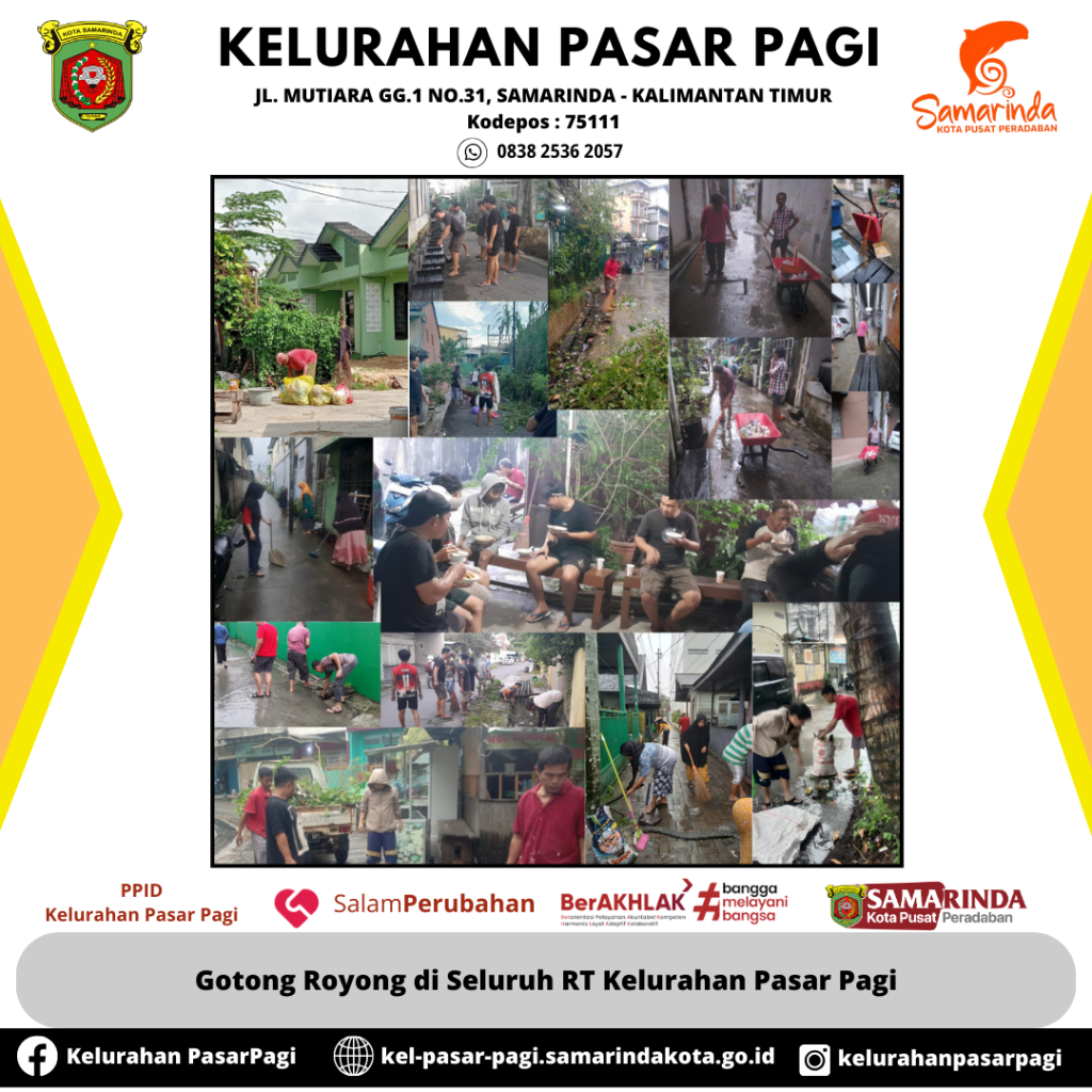 Gotong Royong di Seluruh RT Kelurahan Pasar Pagi