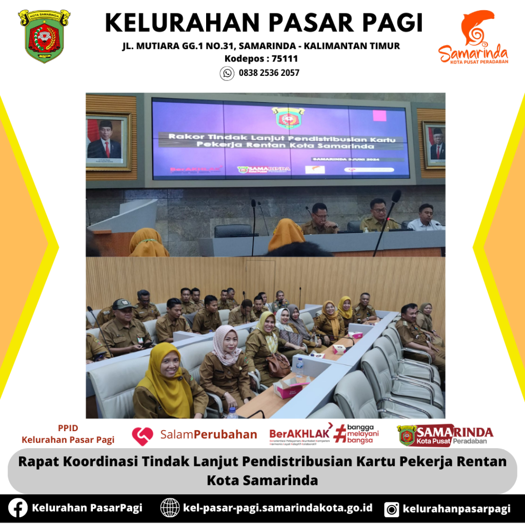 Rapat Koordinasi Tindak Lanjut Pendistribusian Kartu Pekerja Rentan Kota Samarinda