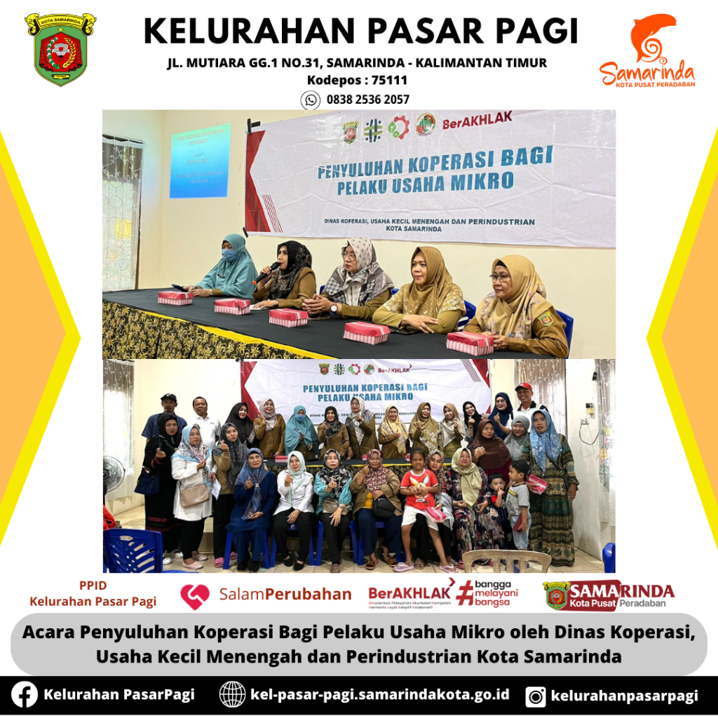 Acara Penyuluhan Koperasi Bagi Pelaku Usaha Mikro oleh Dinas Koperasi, Usaha Kecil Menengah dan Perindustrian Kota Samarinda