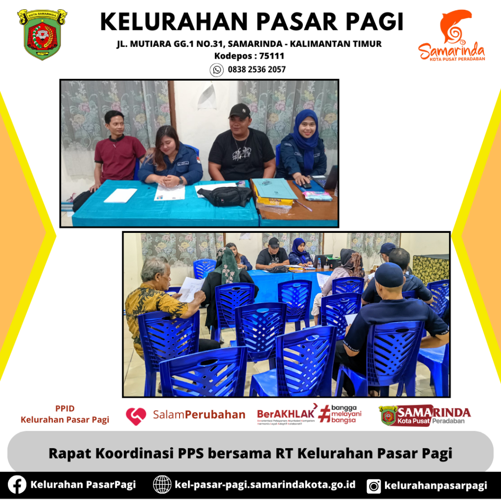 Rapat Koordinasi PPS Bersama RT Kelurahan Pasar Pagi