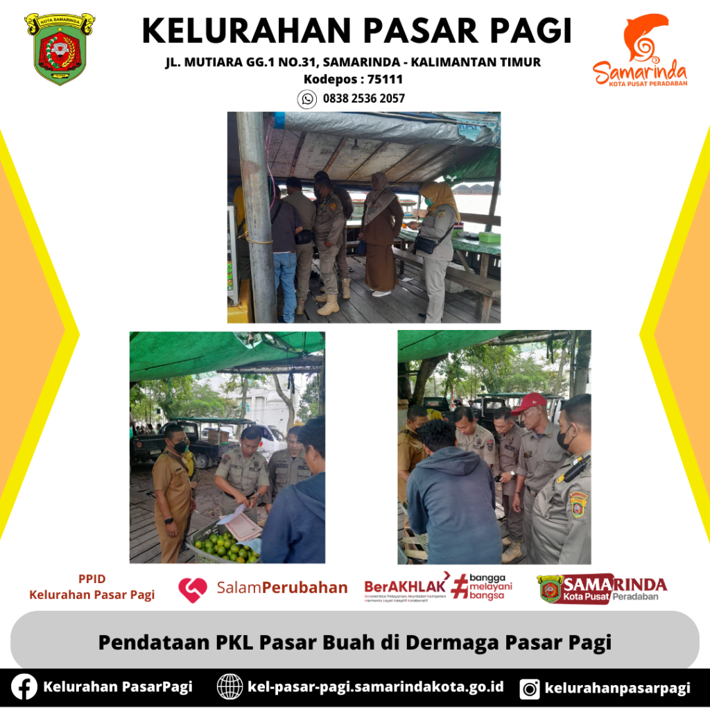 Pendataan PKL Pasar Buah di Dermaga Pasar Pagi