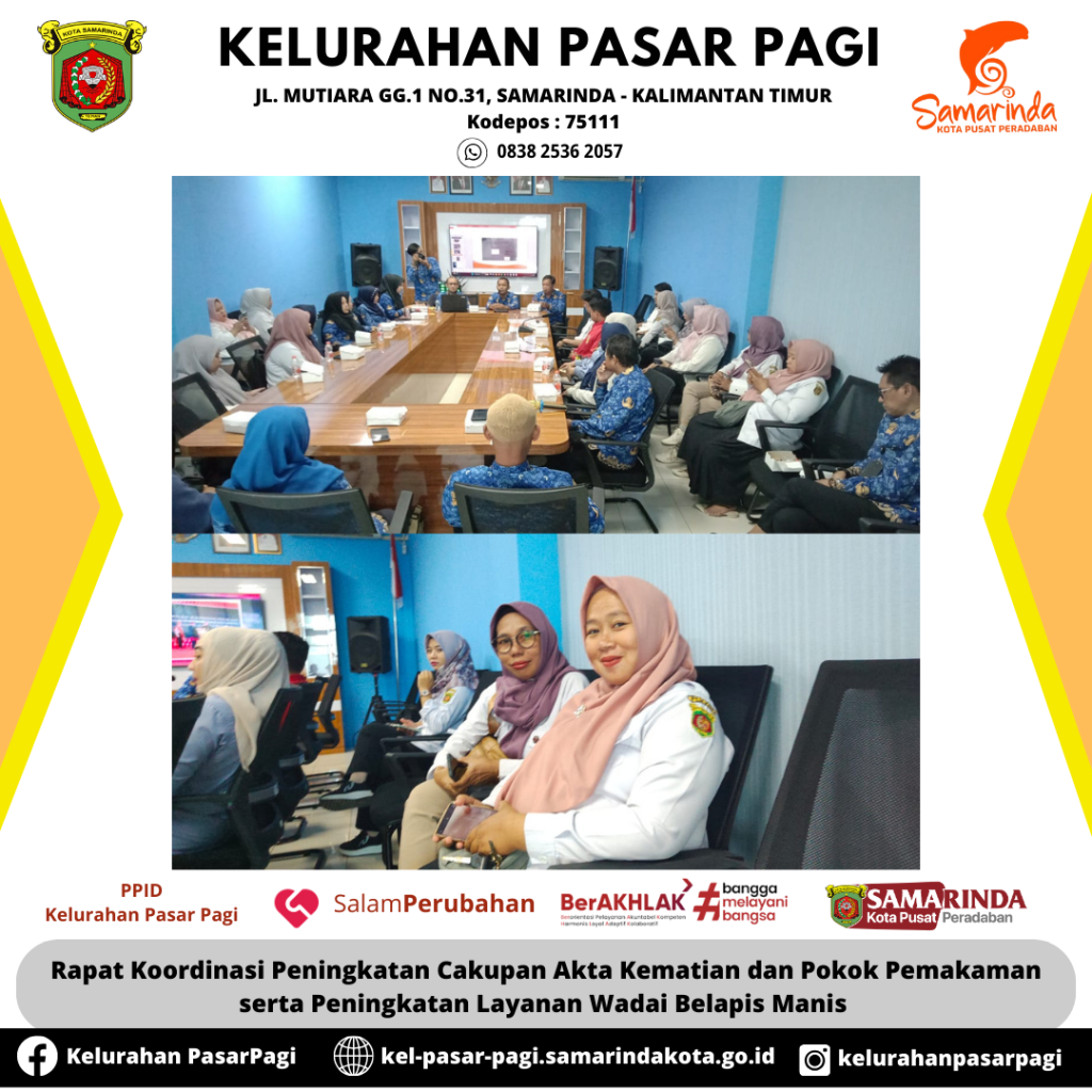 Rapat Koordinasi Peningkatan Cakupan Akta Kematian dan Pokok Pemakaman serta Peningkatan Layanan Wadai Belapis Manis